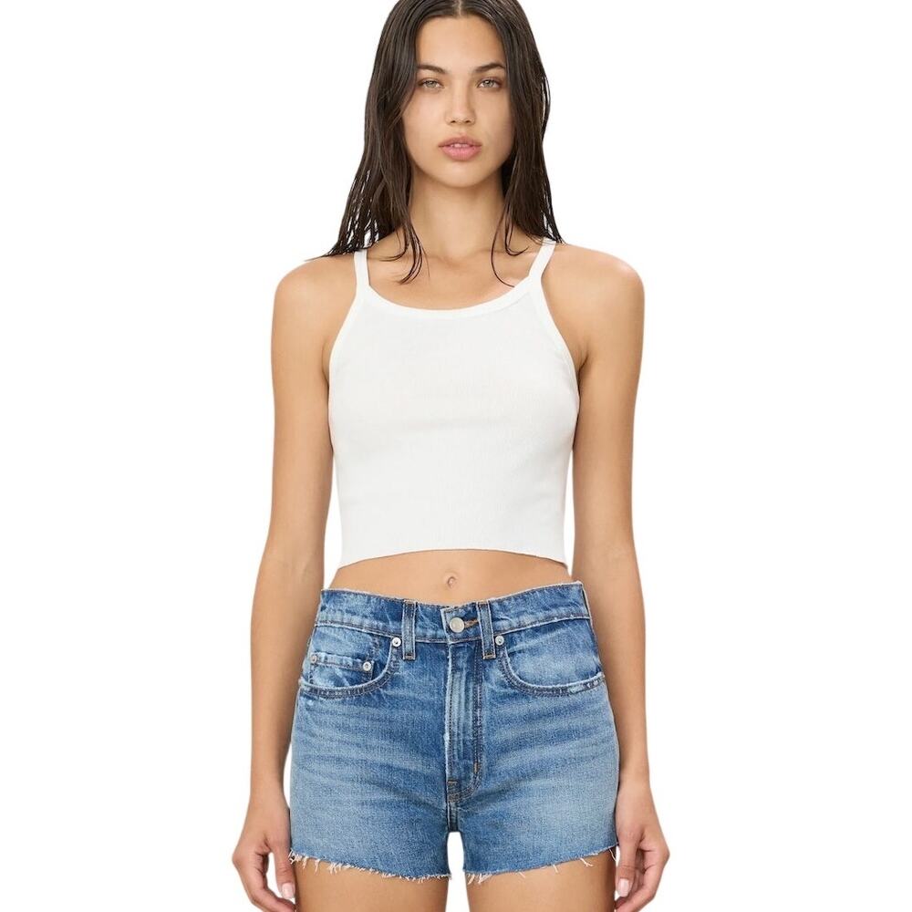 Éterne Nash Jean Short High-Rise Cut-Off Size 25 Japanese Denim Indigo Blue